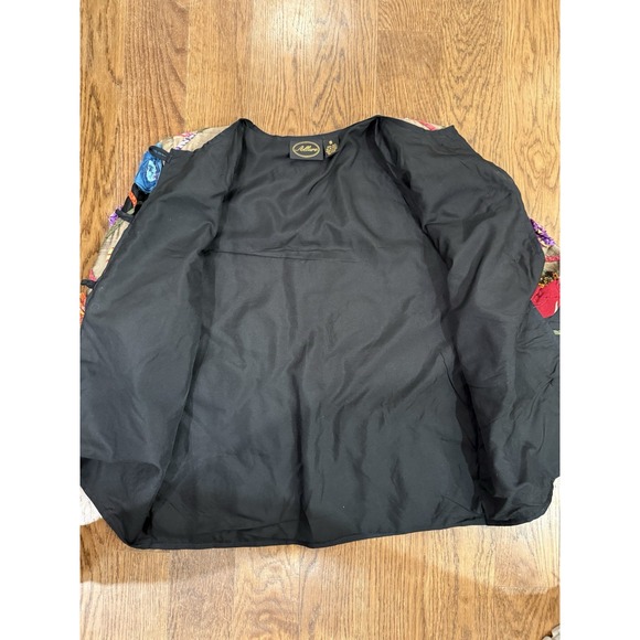 Vintage allure 100% Silk Patchwork Flower Blazer Size Small Artsy Hippie Boho - Picture 5 of 6